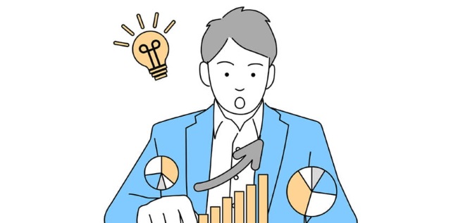 FX取引をする男性のイラスト