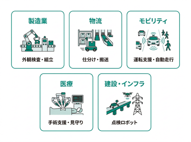 フィジカルAIが活用される代表分野