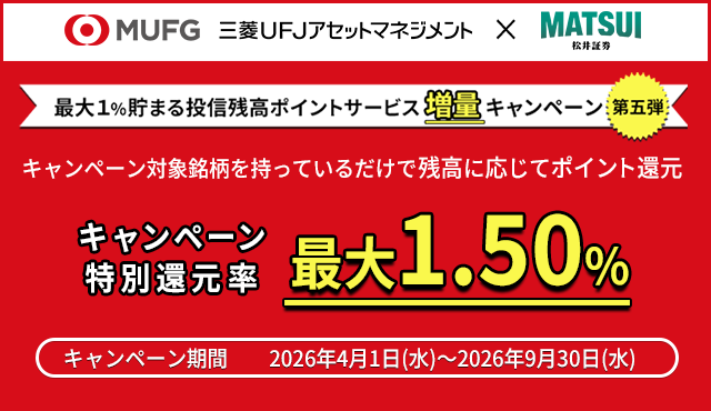 最大1%貯まる投信残高ポイントサービス増量キャンペーン