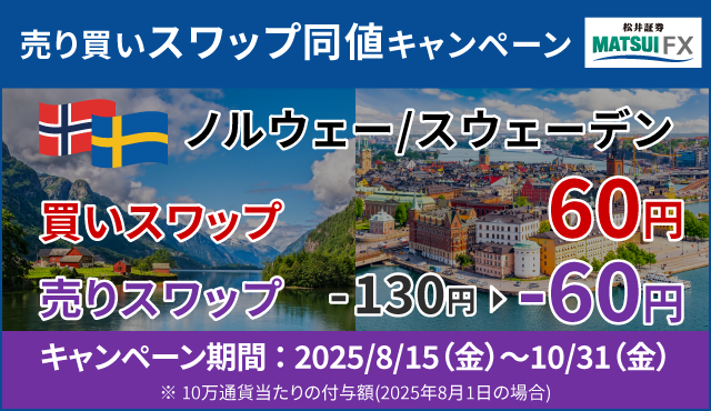 【ノルウェー/スウェーデン】売り買いスワップポイント同値キャンペーン！