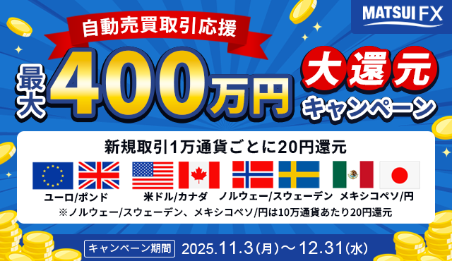 【自動売買取引応援】最大400万円大還元キャンペーン!
