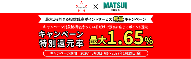 最大1%貯まる投信残高ポイントサービス増量キャンペーン