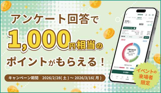 アンケート回答で1,000円相当のポイント