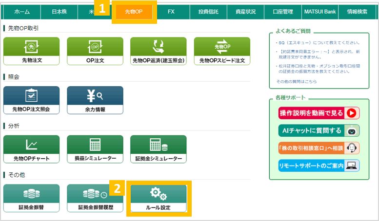 2. 一日先物取引を申込む