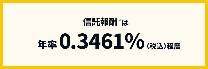 信託報酬*は年率0.3461% (税込)程度