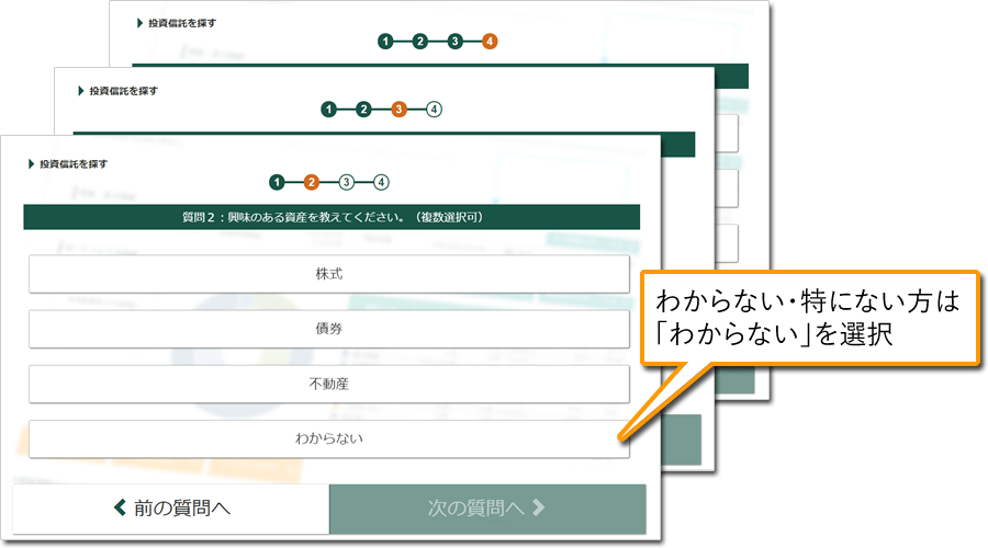 STEP2　資産・地域・方針を選ぶ