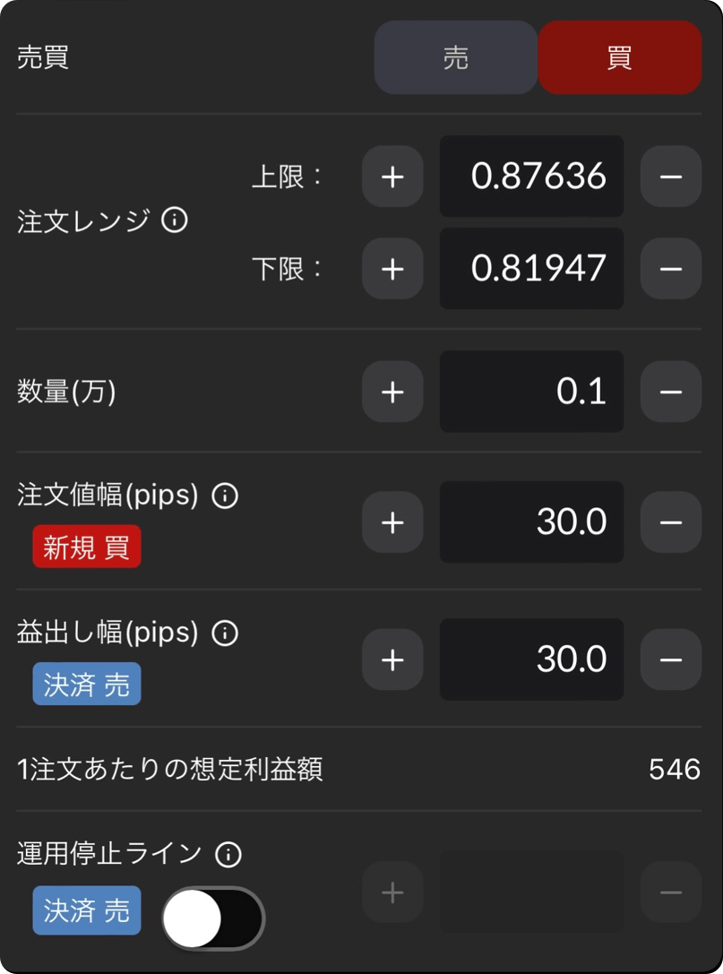 買い設定