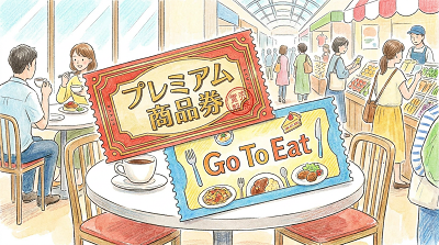 「プレミアム商品券」や、「Go To Eat」も検討