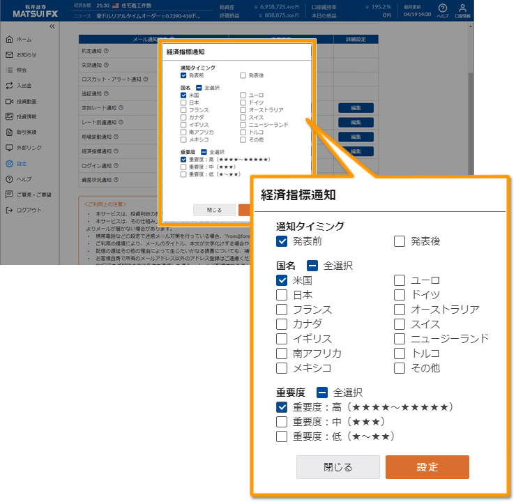 経済指標通知
