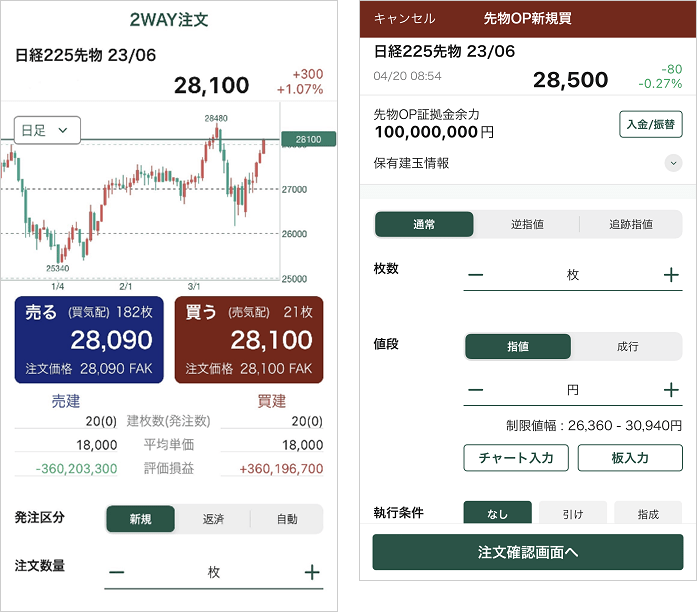 「通常注文」「2Way注文」で取引スタイルに合わせた注文を！