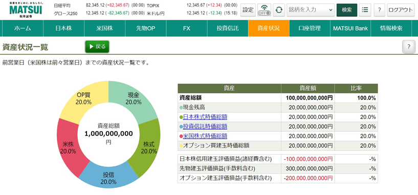 資産状況一覧<