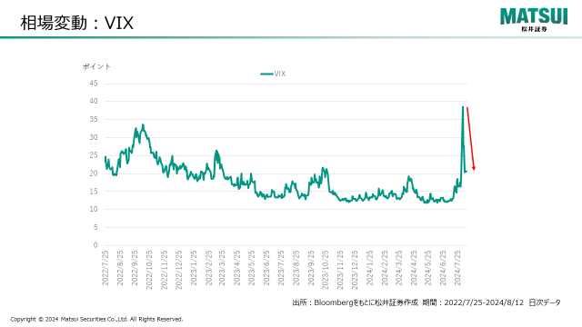 相場変動：VIX