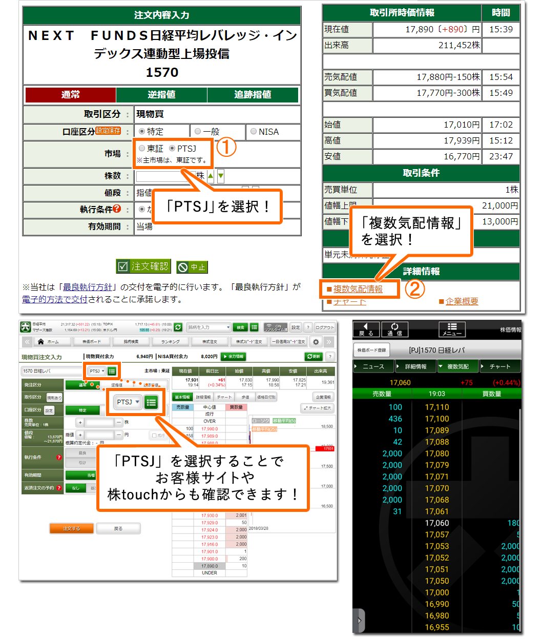 PTSの板情報の確認方法